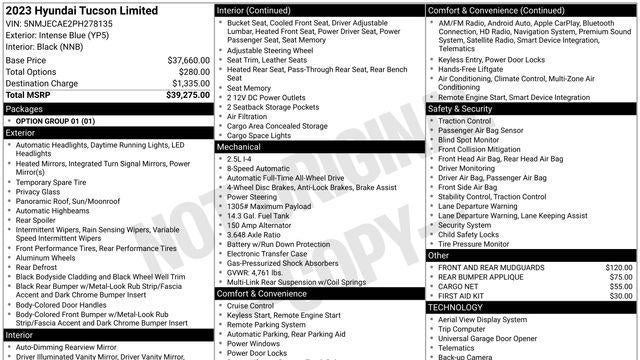 2023 Hyundai TUCSON Limited