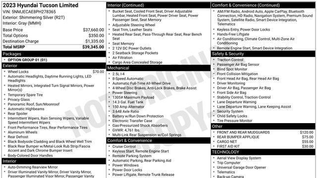 2023 Hyundai TUCSON Limited