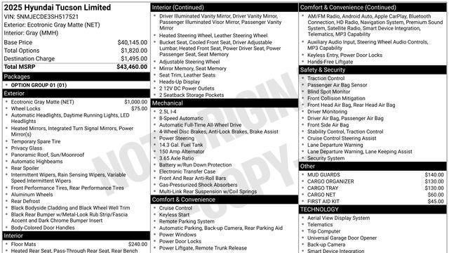 2025 Hyundai TUCSON Limited