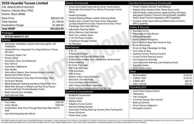 2026 Hyundai Tucson - $36,495