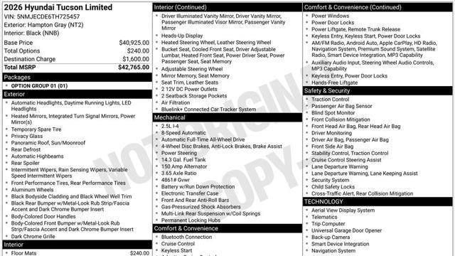 2026 Hyundai TUCSON Limited