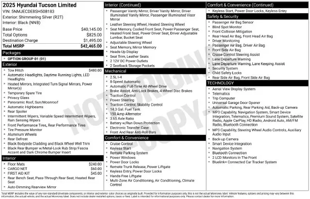 2025 Hyundai TUCSON Limited — photo 1 of 1