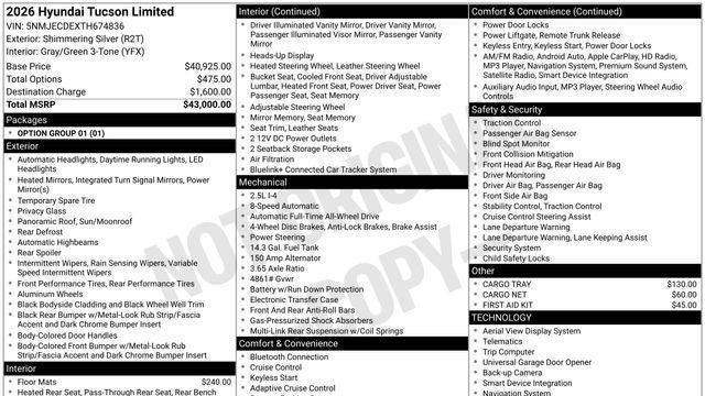 2026 Hyundai TUCSON Limited