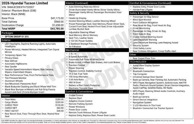2026 Hyundai Tucson - $40,486