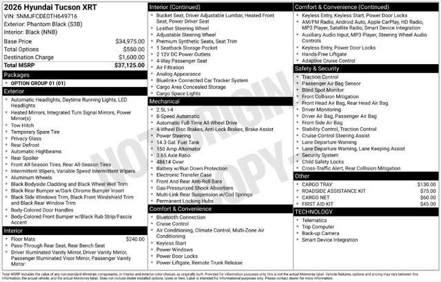 2026 Hyundai Tucson - $32,587