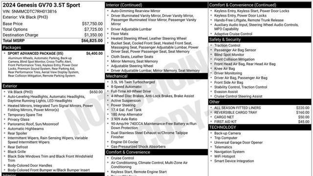 2024 Genesis GV70 3.5T Sport