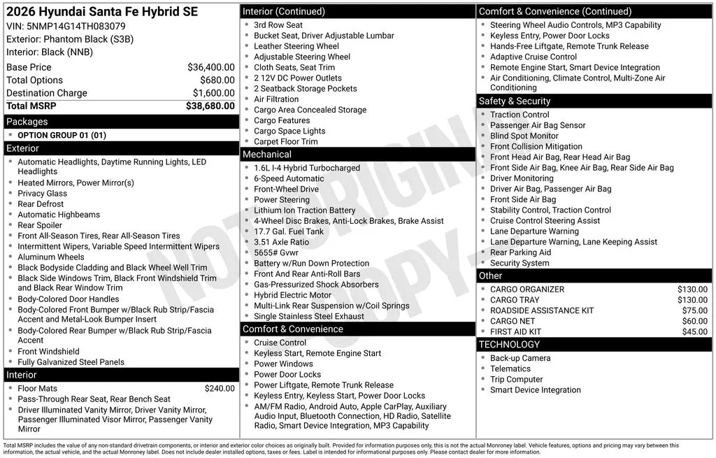 2026 Hyundai Santa Fe - $28,997