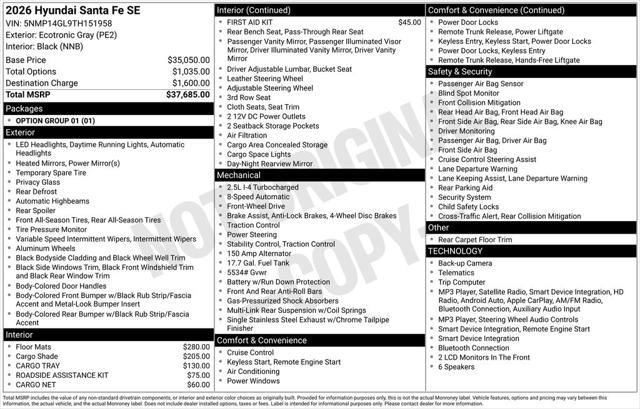2026 Hyundai Santa Fe - $28,498