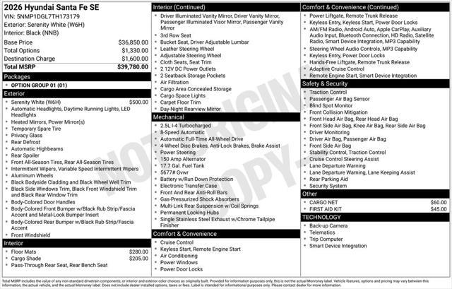 2026 Hyundai Santa Fe - $34,349