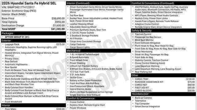 2026 Hyundai SANTA FE Hybrid SEL
