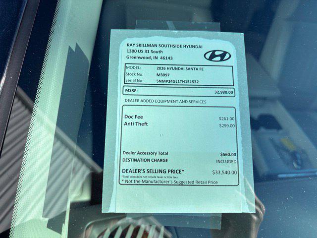 2026 Hyundai Santa Fe - $32,980