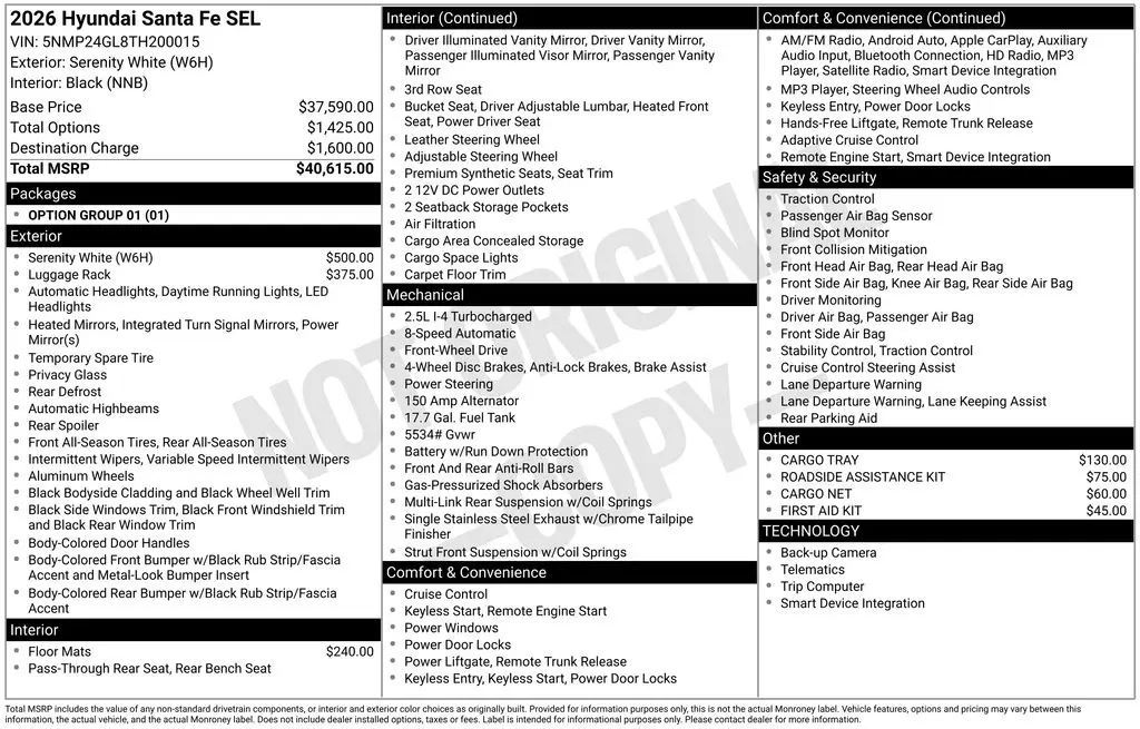 2026 Hyundai SANTA FE SEL — photo 1 of 12
