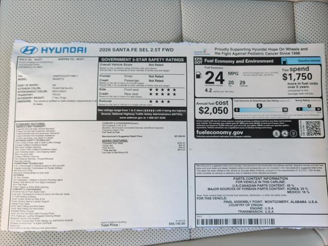 2026 Hyundai Santa Fe - $33,999