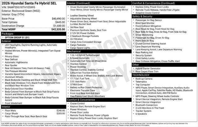 2026 Hyundai Santa Fe - $39,286