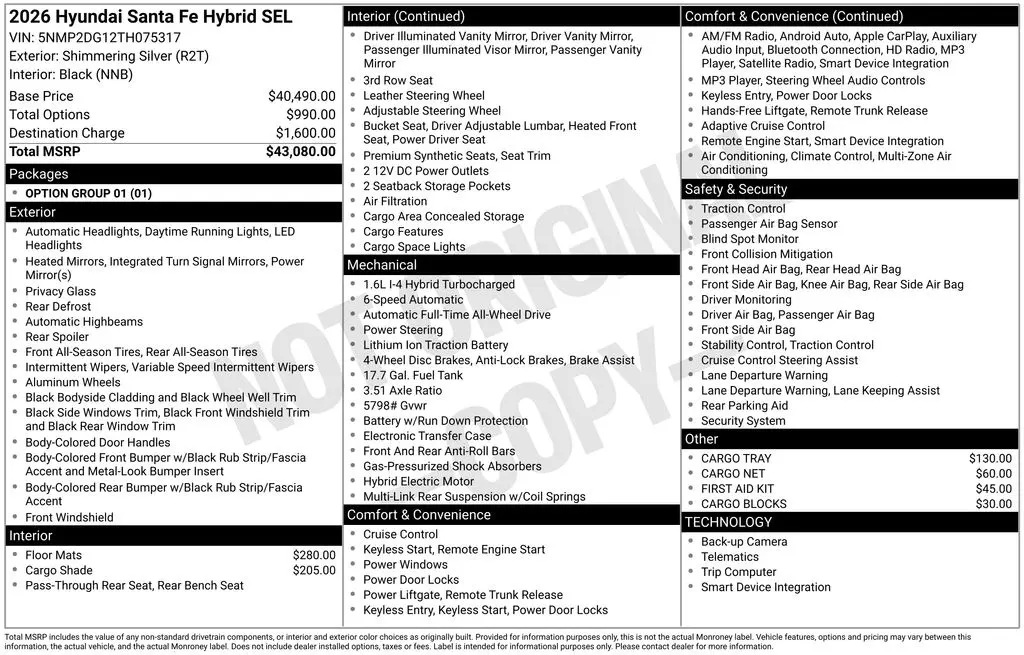 2026 Hyundai Santa Fe - $37,706