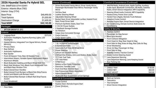 2026 Hyundai SANTA FE Hybrid SEL