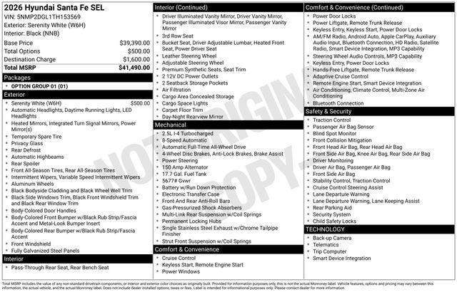 2026 Hyundai Santa Fe - $30,716