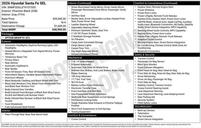 2026 Hyundai Santa Fe - $33,995