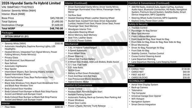 2026 Hyundai SANTA FE Hybrid Limited