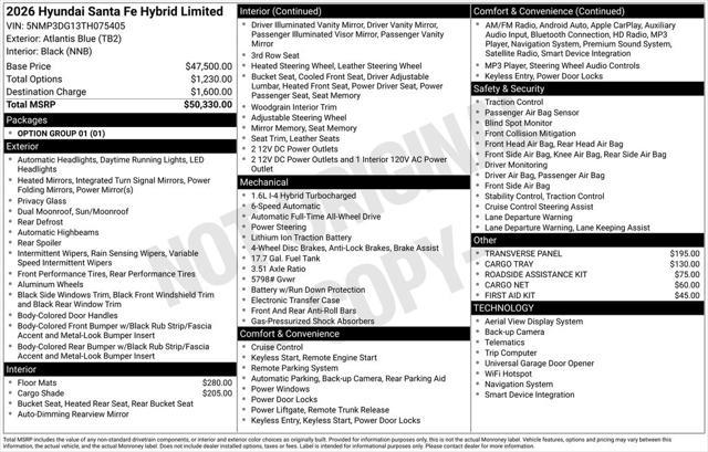 2026 Hyundai Santa Fe - $42,940