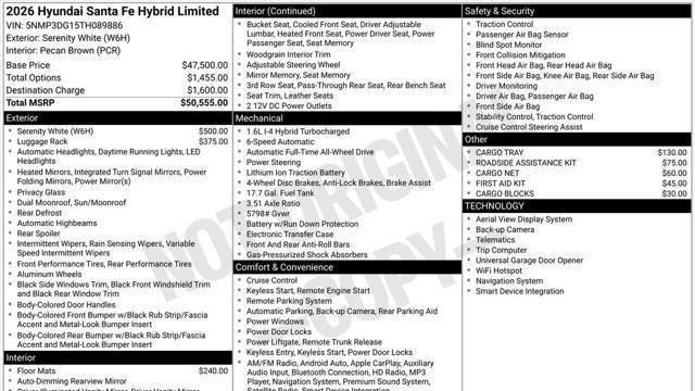 2026 Hyundai SANTA FE Hybrid Limited