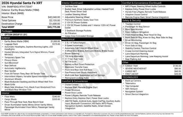 2026 Hyundai Santa Fe - $38,900