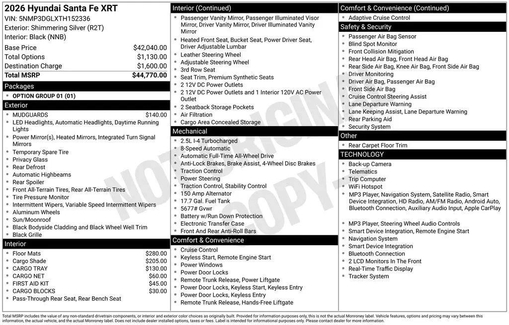 2026 Hyundai Santa Fe - $39,415