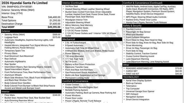 2026 Hyundai SANTA FE Limited