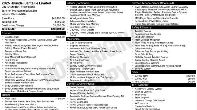 2026 Hyundai SANTA FE Limited