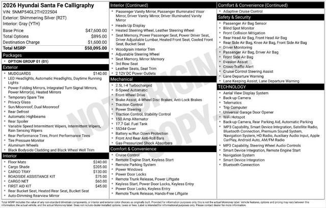 2026 Hyundai Santa Fe - $41,495