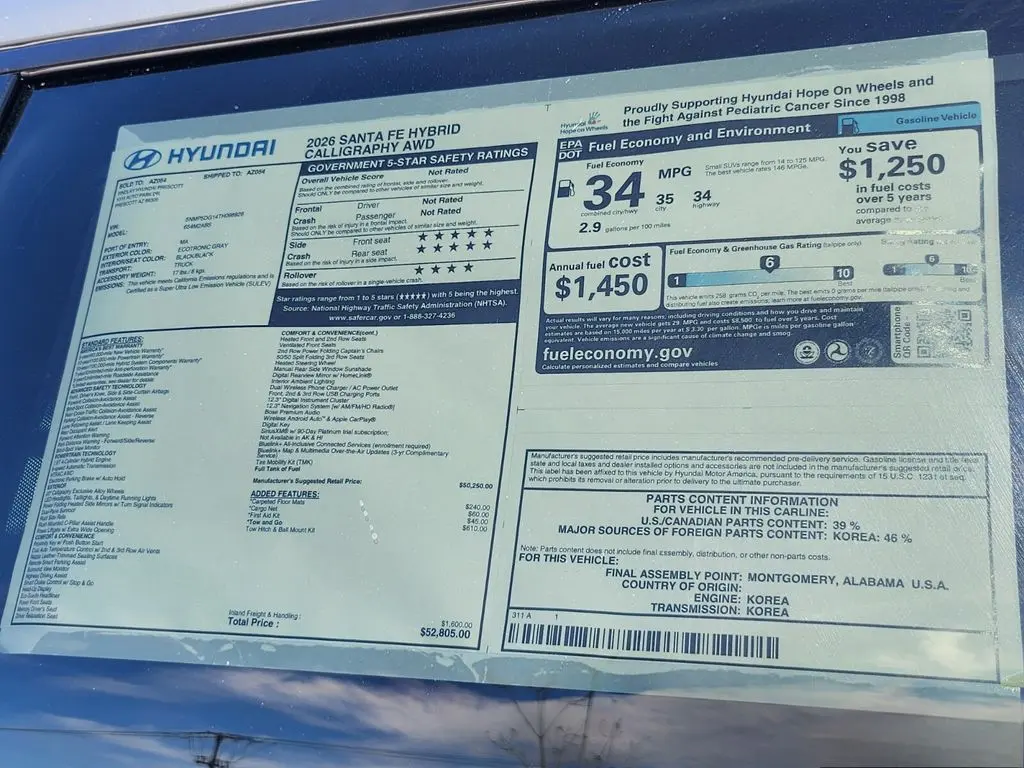 2026 Hyundai Santa Fe - $49,479