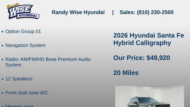 2026 Hyundai SANTA FE Hybrid Calligraphy
