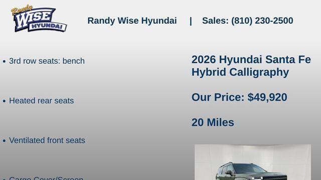 2026 Hyundai SANTA FE Hybrid Calligraphy