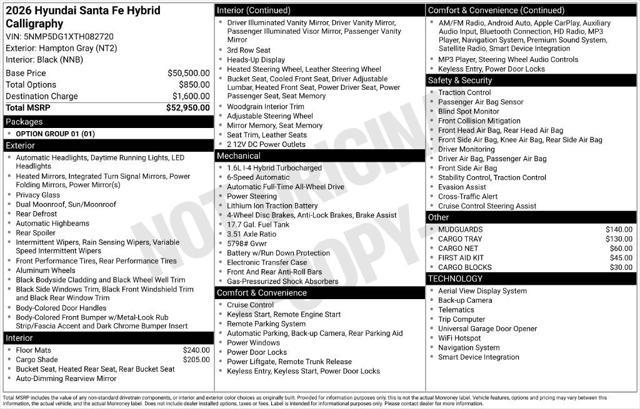 2026 Hyundai Santa Fe - $43,357