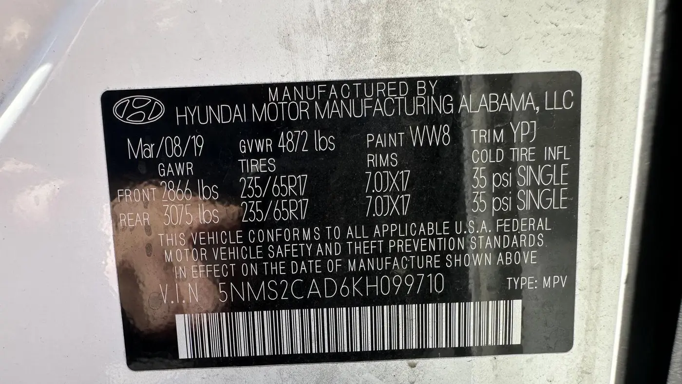 2019 Hyundai SANTA FE SE 2.4L
