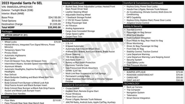 2023 Hyundai SANTA FE SEL