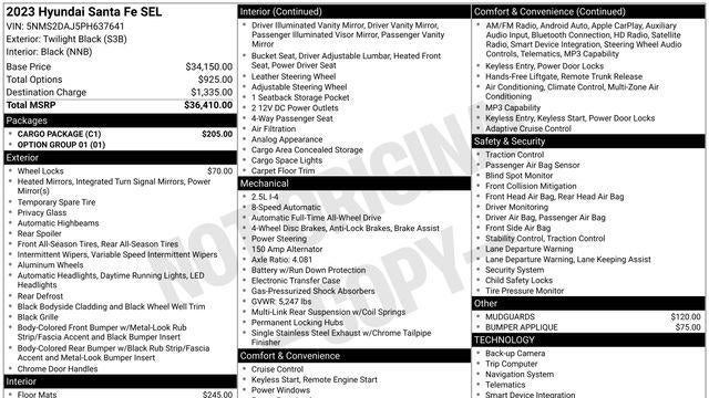 2023 Hyundai SANTA FE SEL