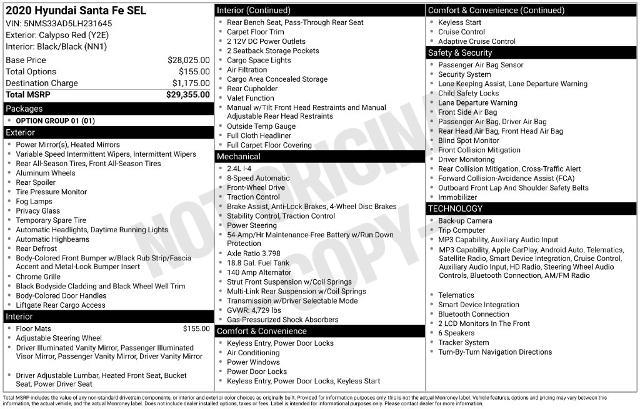 2020 Hyundai Santa Fe - $9,850