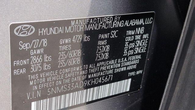 2019 Hyundai SANTA FE SEL 2.4L
