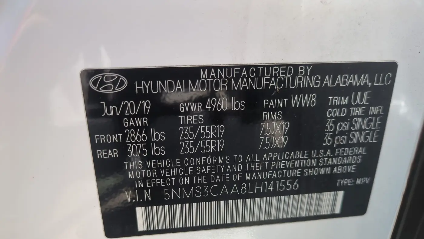2020 Hyundai SANTA FE SEL 2.0T