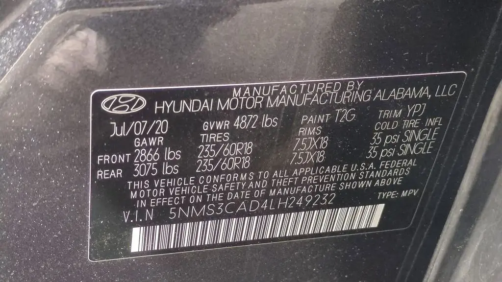 2020 Hyundai SANTA FE SEL