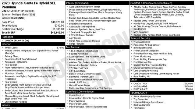 2023 Hyundai SANTA FE Hybrid SEL Premium