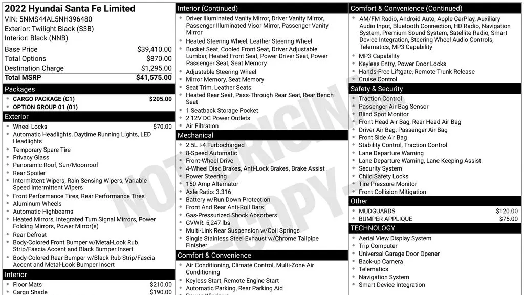 2022 Hyundai SANTA FE Limited