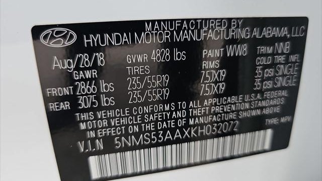 2019 Hyundai SANTA FE Limited 2.0T