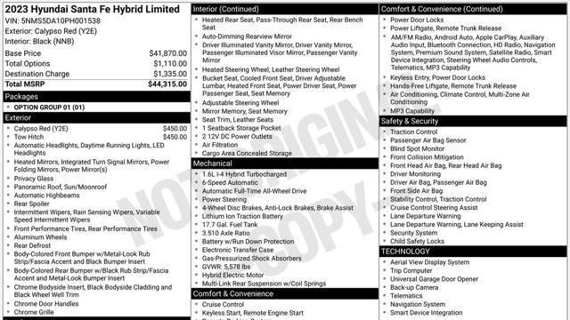 2023 Hyundai SANTA FE Hybrid Limited