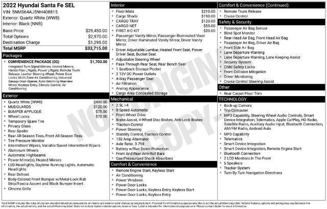 2022 Hyundai Santa Fe - $20,600