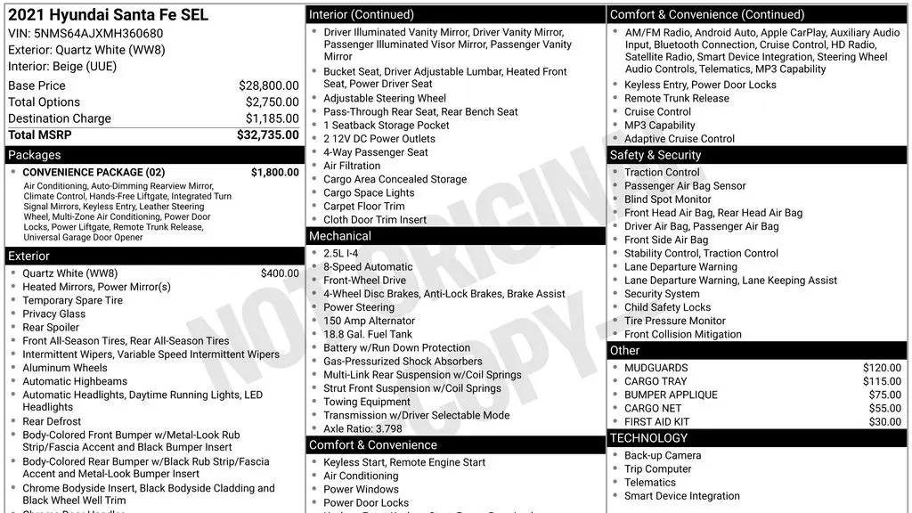 2021 Hyundai SANTA FE SEL