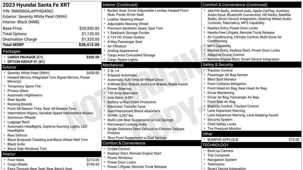 Preowned 2023 Hyundai SANTA FE XRT for Sale