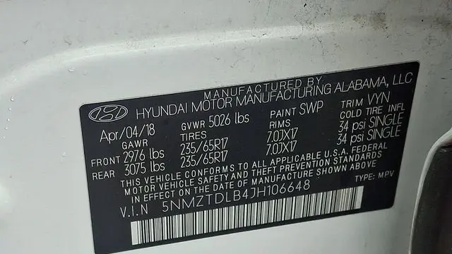 2018 Hyundai SANTA FE Sport 2.4L