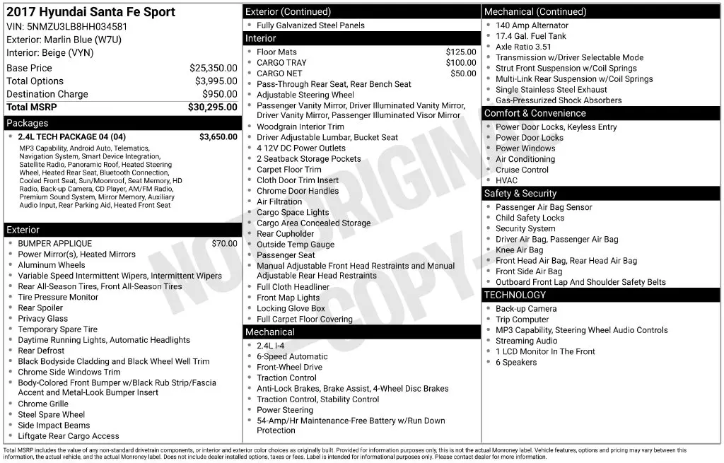 2017 Hyundai Santa Fe Sport - $11,648